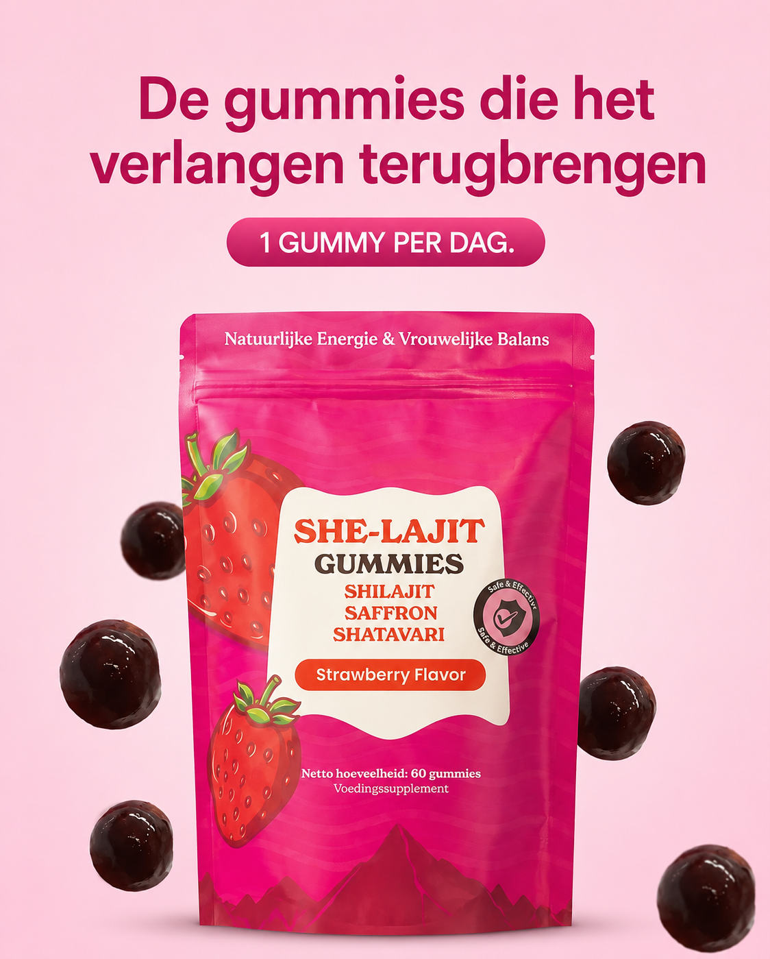 Her Fuse® Shilajit Gummies – Voor Vrouwen | Energie & Balans